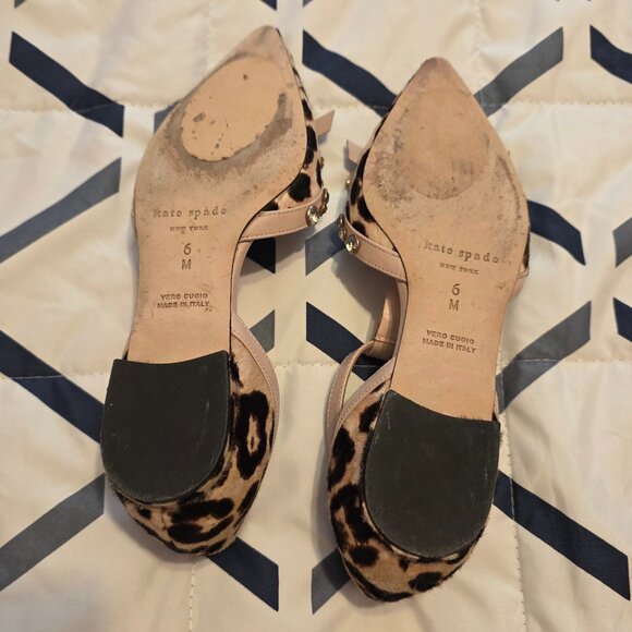Kate Spade Flats Becca T-Strap Flats in Leopard Print Size 6 - Picture 7 of 9